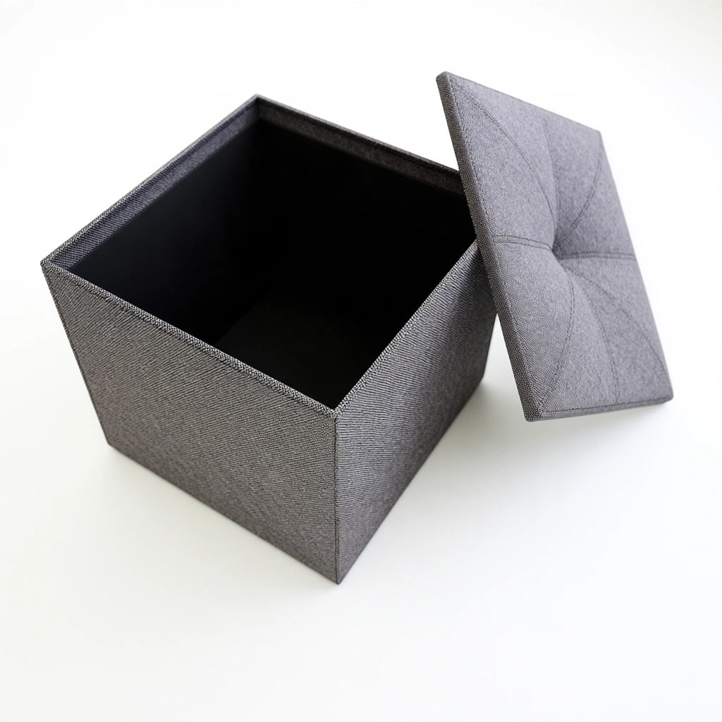 Opbergbox met stoffen bekleding, kleur grijs