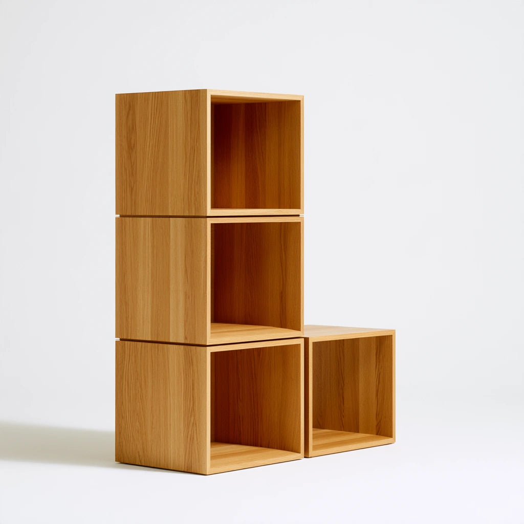 Bureau-organizer van hout, kleur naturelbruin
