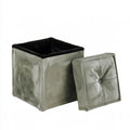 Opbergbox met stoffen bekleding, kleur grijs